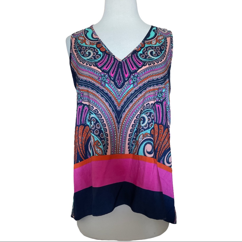 Paisley Print Renee C Stitchfix Hi Low Sleeveless Top Medium